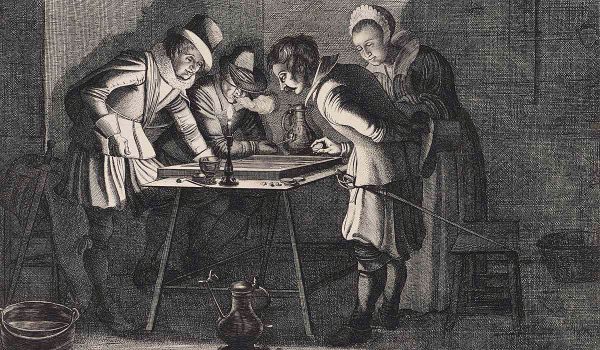 "Die Backgammonspieler", gemalt von Jan van de Velde II (1593 - 1641). © Kunsthalle Bremen – Der Kunstverein in Bremen, Kupferstichkabinett / Foto: Die Kulturgutscanner