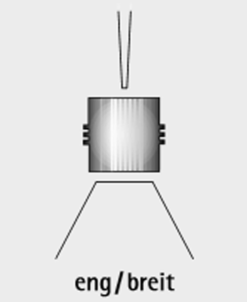Albert Wandstrahler mit zweiseitigem Lichtaustritt eng/breit mit LED
