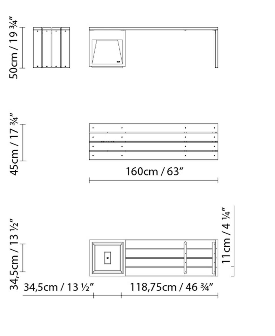B.Lux Lap Bench 45-2A LED