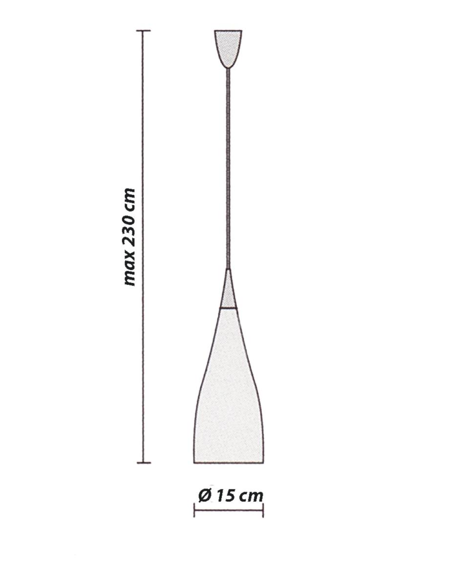 B.Lux Nite S1 Grey Pendelleuchte Normallampe transparenter grauer Schirm