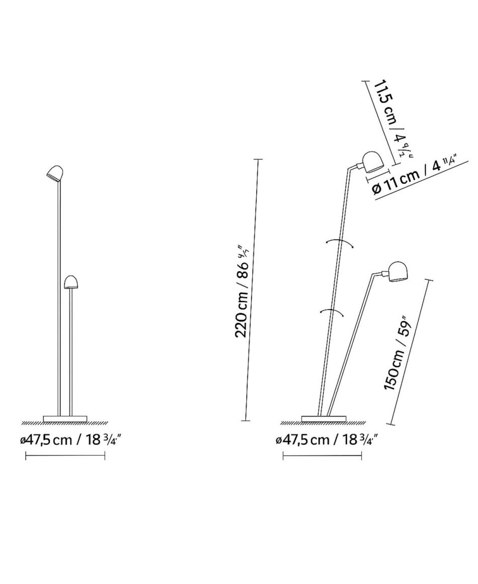 B.Lux Speers F Stehleuchte 2700K White/Brass