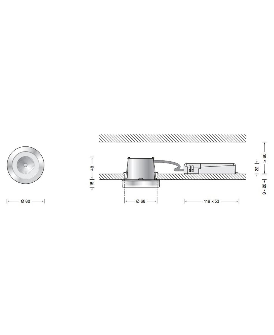 Bega 12176K3 Accenta Pure LED Deckeneinbauleuchte
