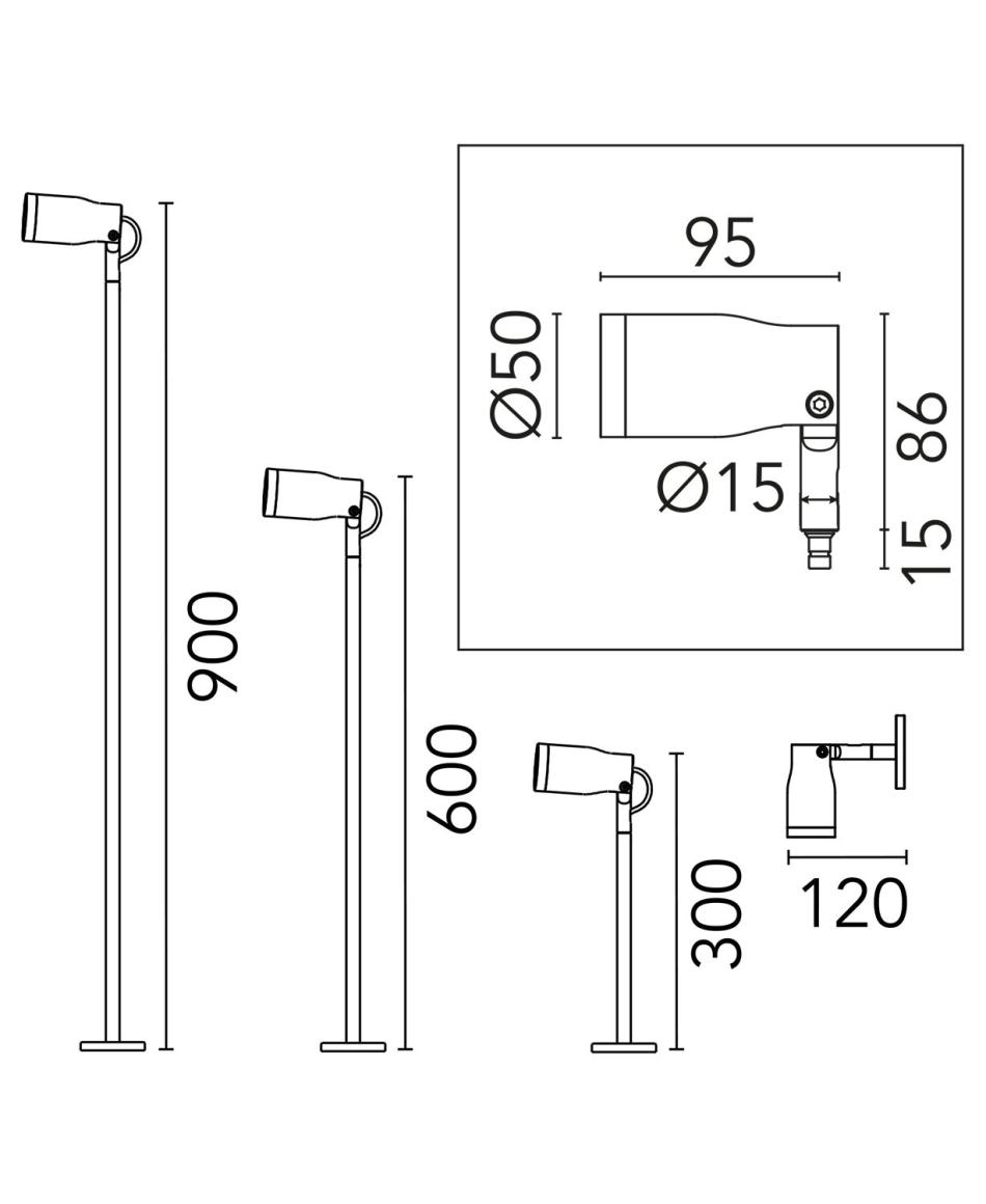 Flos Landlord Spot 7° LED 2700K ON/OFF