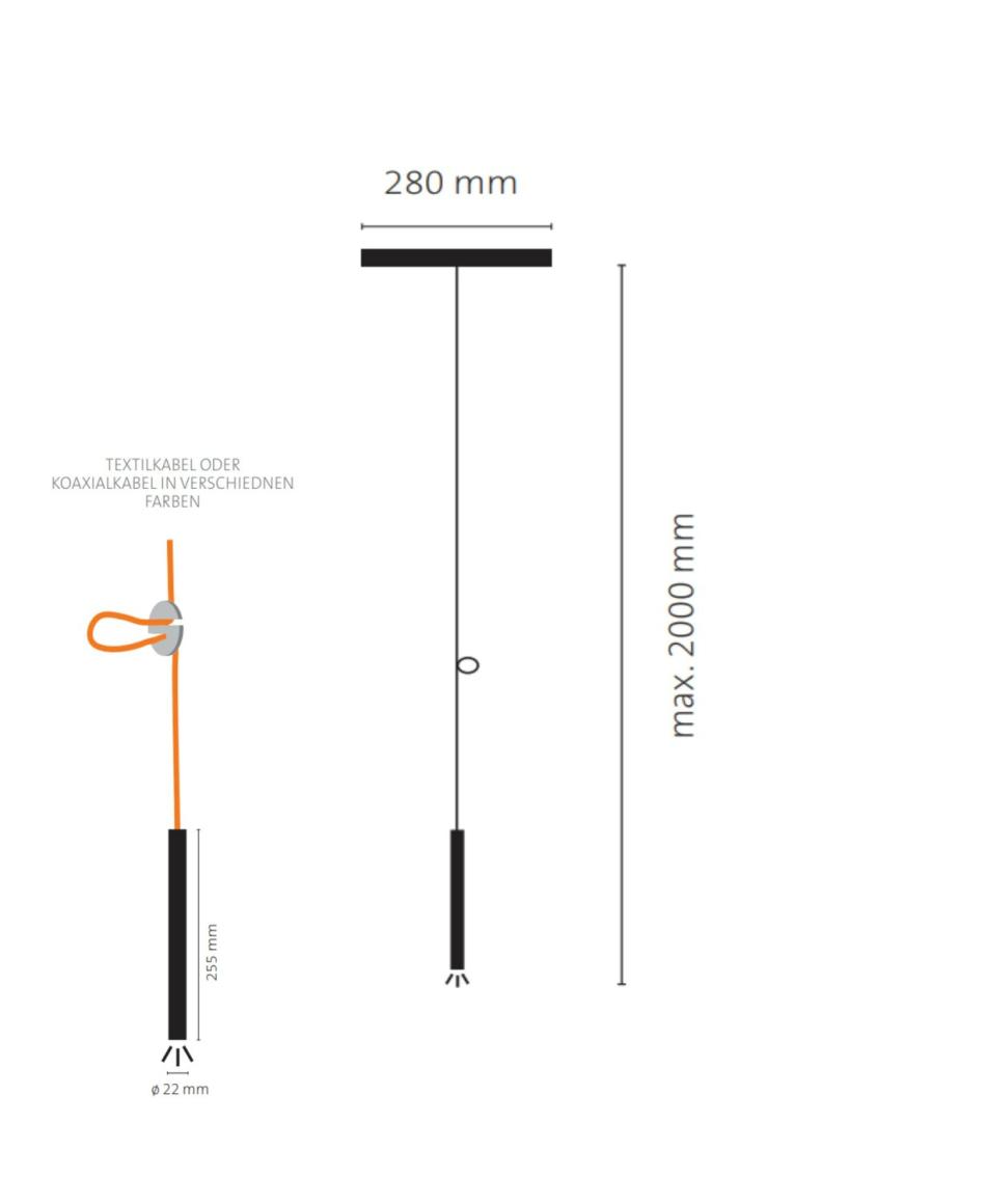 LDM Ecco LED Tavolo Uno Kabel Orange