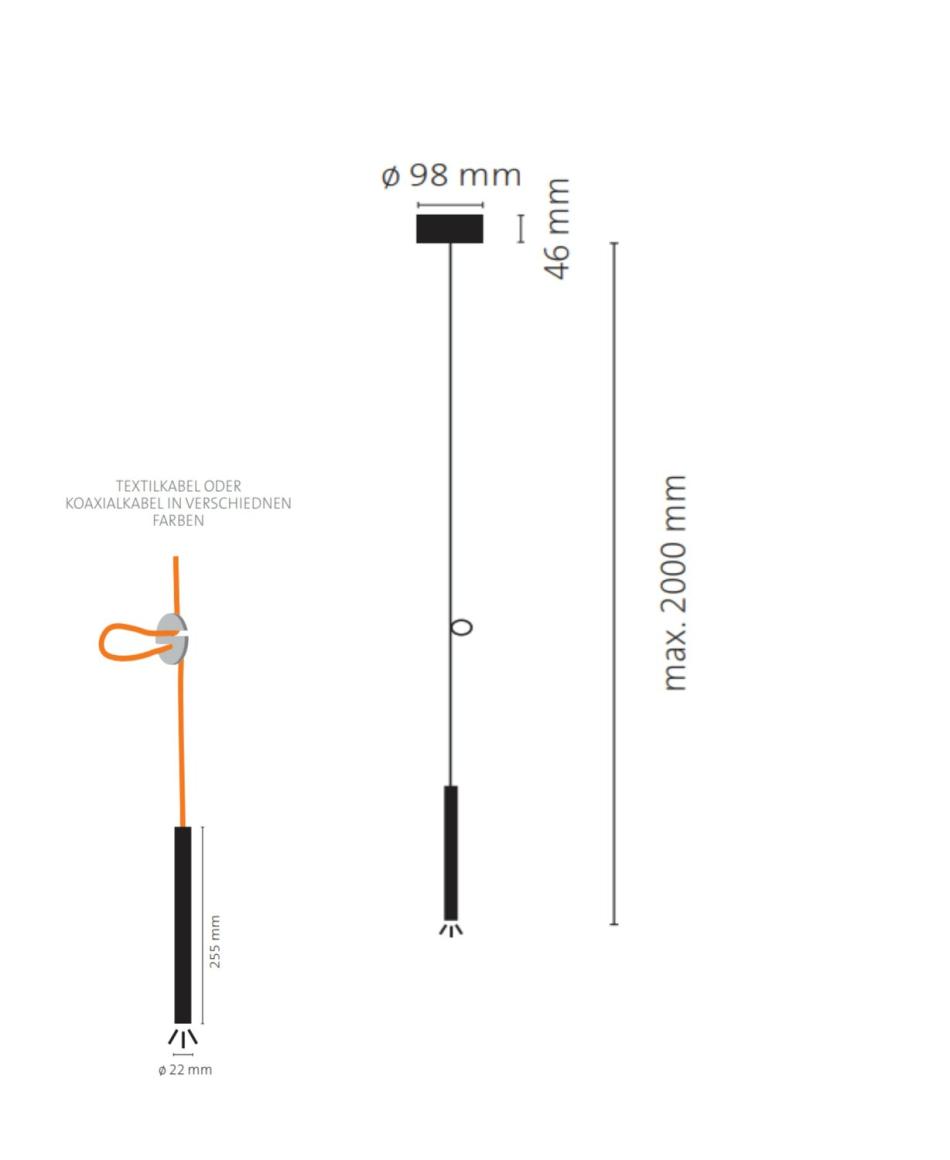 LDM Ecco LED Tavolo Uno Round Kabel Orange