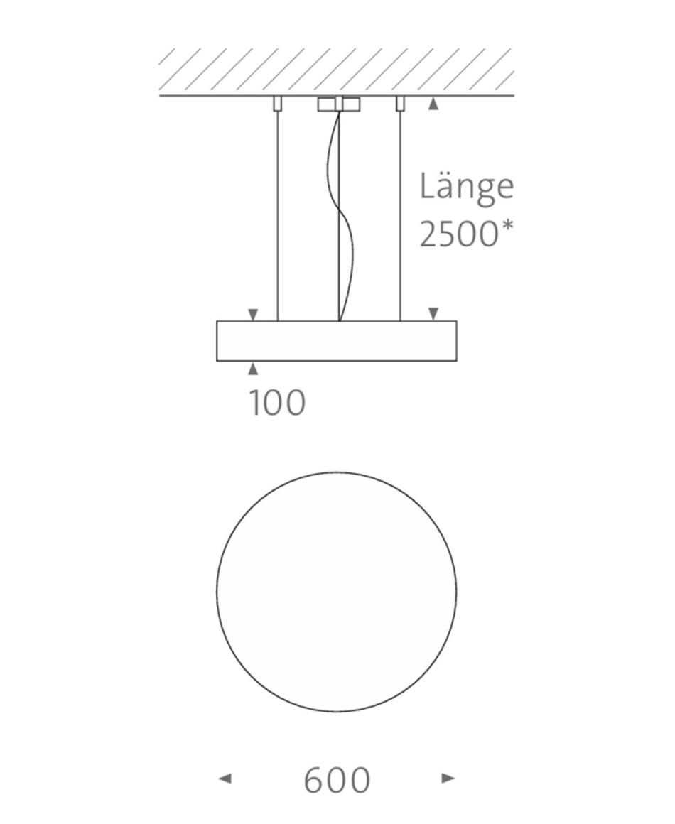 Mawa Bullauge Ø 60 Pendelleuchte Weiß 2700K Phase Up/Down