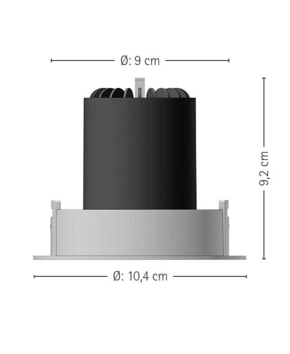 prediger.base p.004 Ausrichtbare LED Decken-Einbaustrahler R - Stark Entblendet - CRI>90 - Dim to Warm (250 mA) - exklusive Treiber