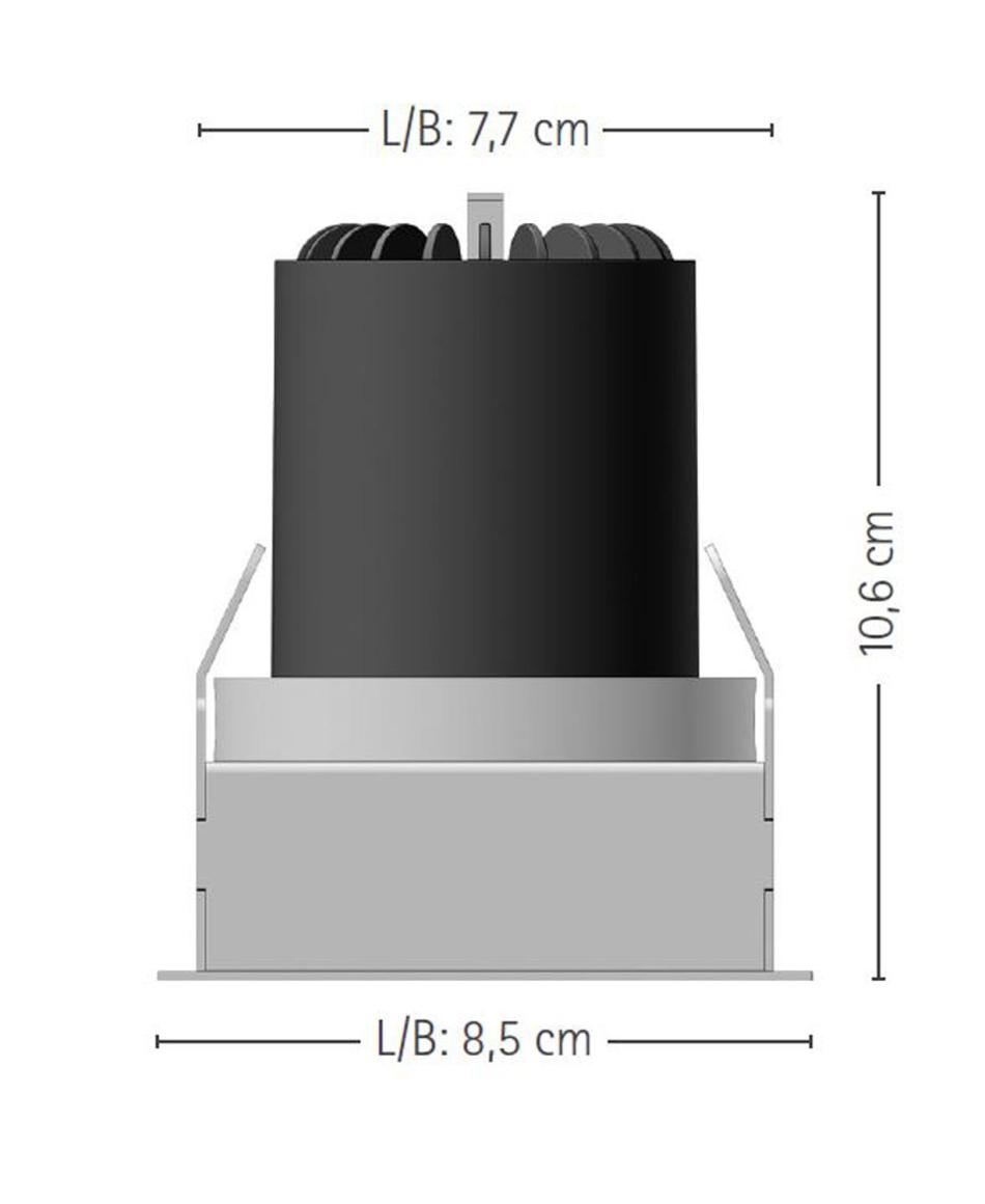 prediger.base p.015 Schwenkbare LED Decken-Einbaustrahler Q - Stark Entblendet - CRI>90  - Dim to Warm (250 mA) - exklusive Treiber