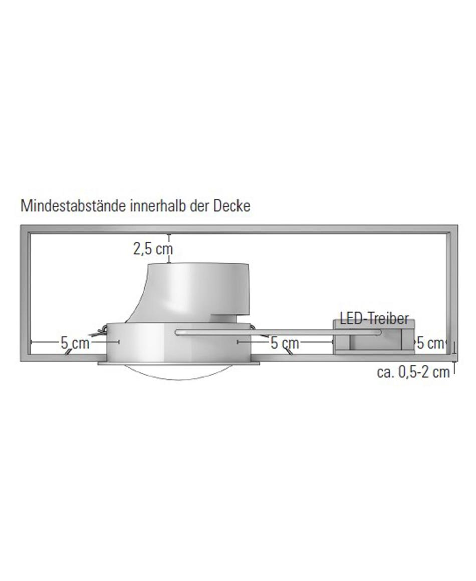 prediger.base p.078 Ausrichtbare LED Decken-Einbaustrahler S mit Linse - exklusive Treiber