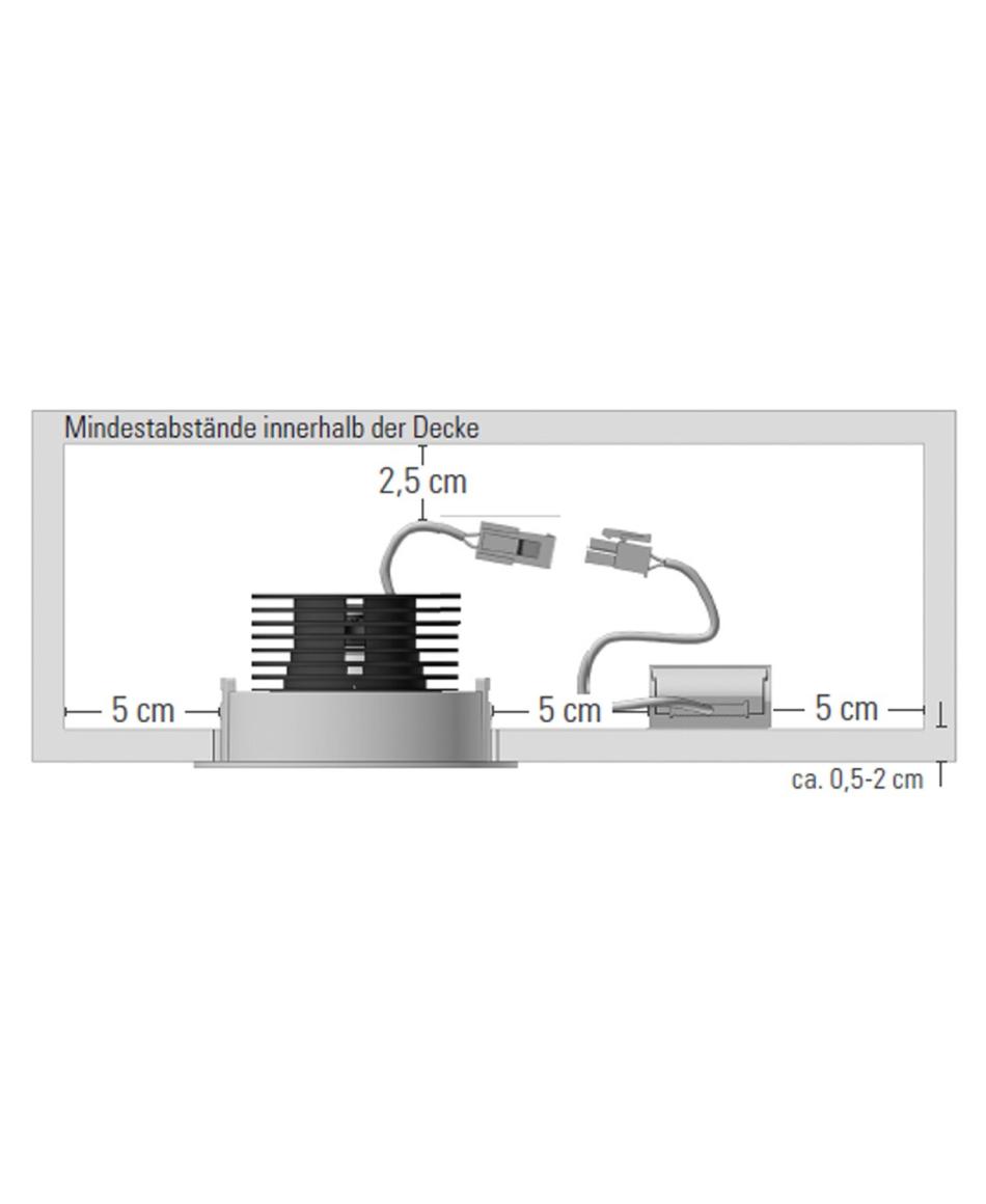 prediger.base p.001 Ausrichtbare LED Decken-Einbaustrahler QM 1er Silber - Geringe Einbautiefe - (250 mA) - exklusive Treiber