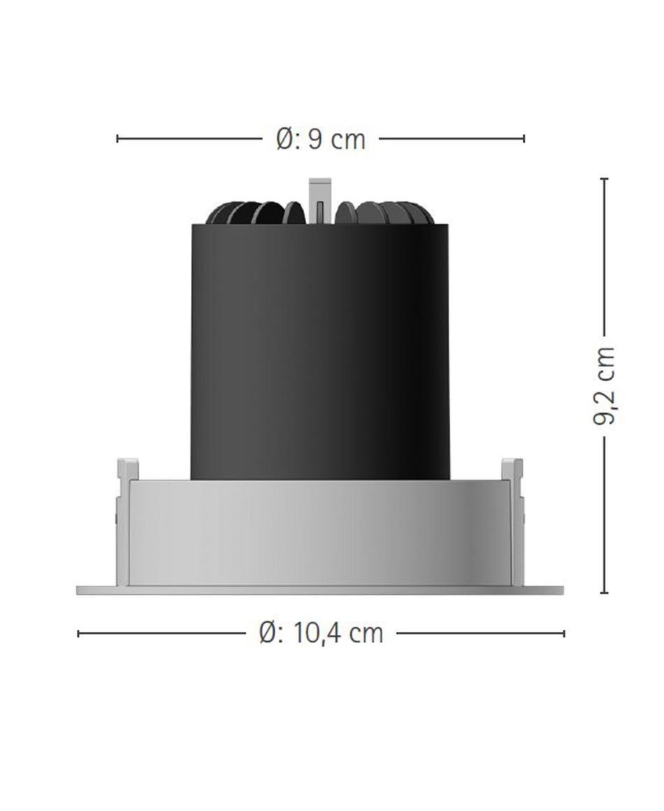 prediger.base p.001 Ausrichtbare LED Decken-Einbaustrahler RM Silber- CRI>90 - Dim to Warm (250 mA) - exklusive Treiber