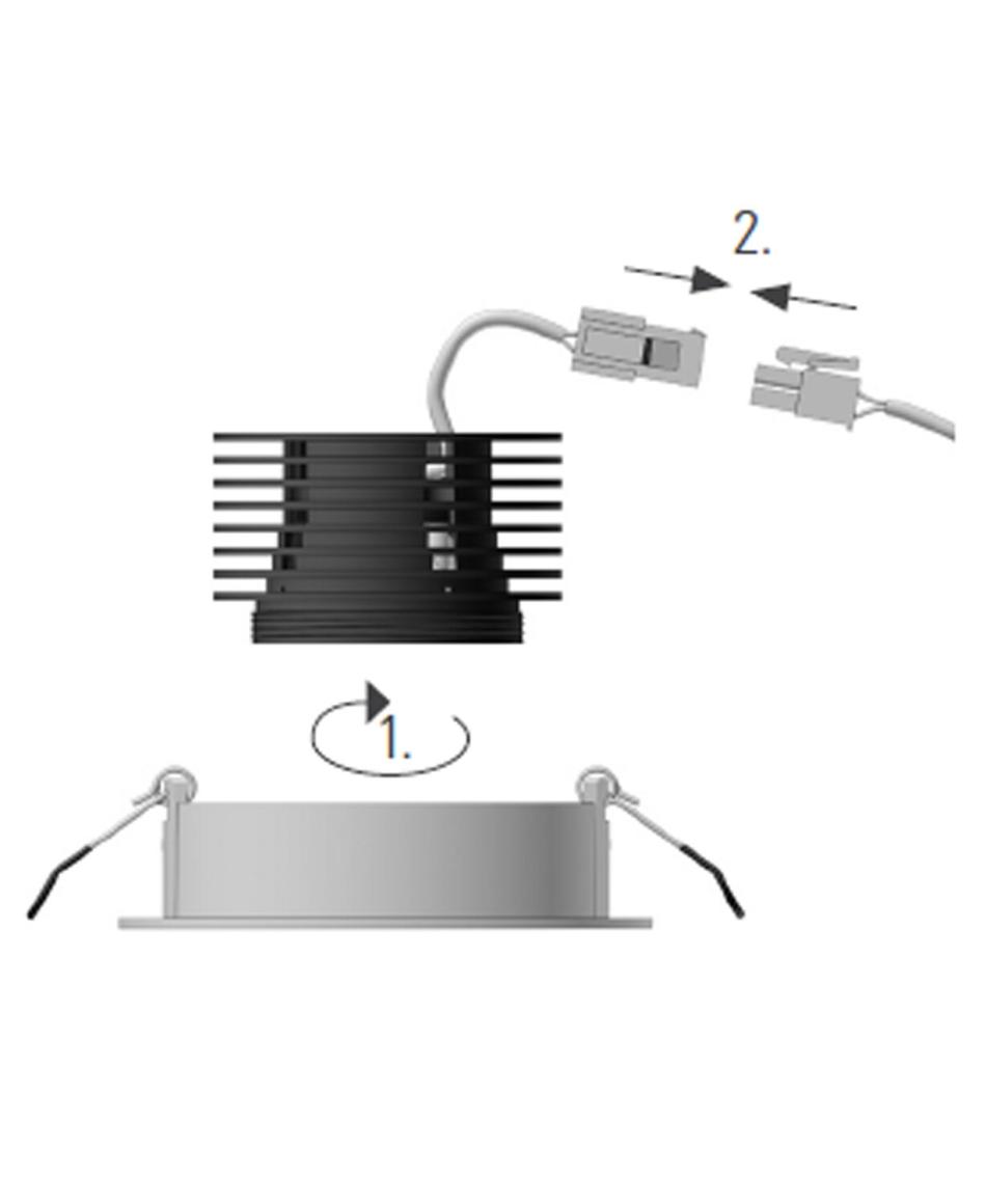 prediger.base p.001 Ausrichtbare LED Decken-Einbaustrahler RM - Geringe Einbautiefe - Dim to Warm (250 mA) - exklusive Treiber