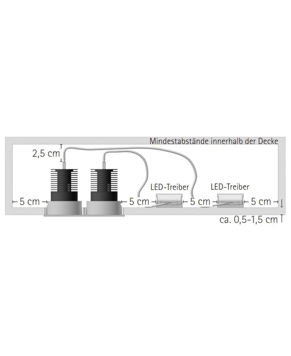 prediger.base p.001 Schwenkbare LED Decken-Einbaustrahler ES 2er Weiß - CRI>80 (350 mA)