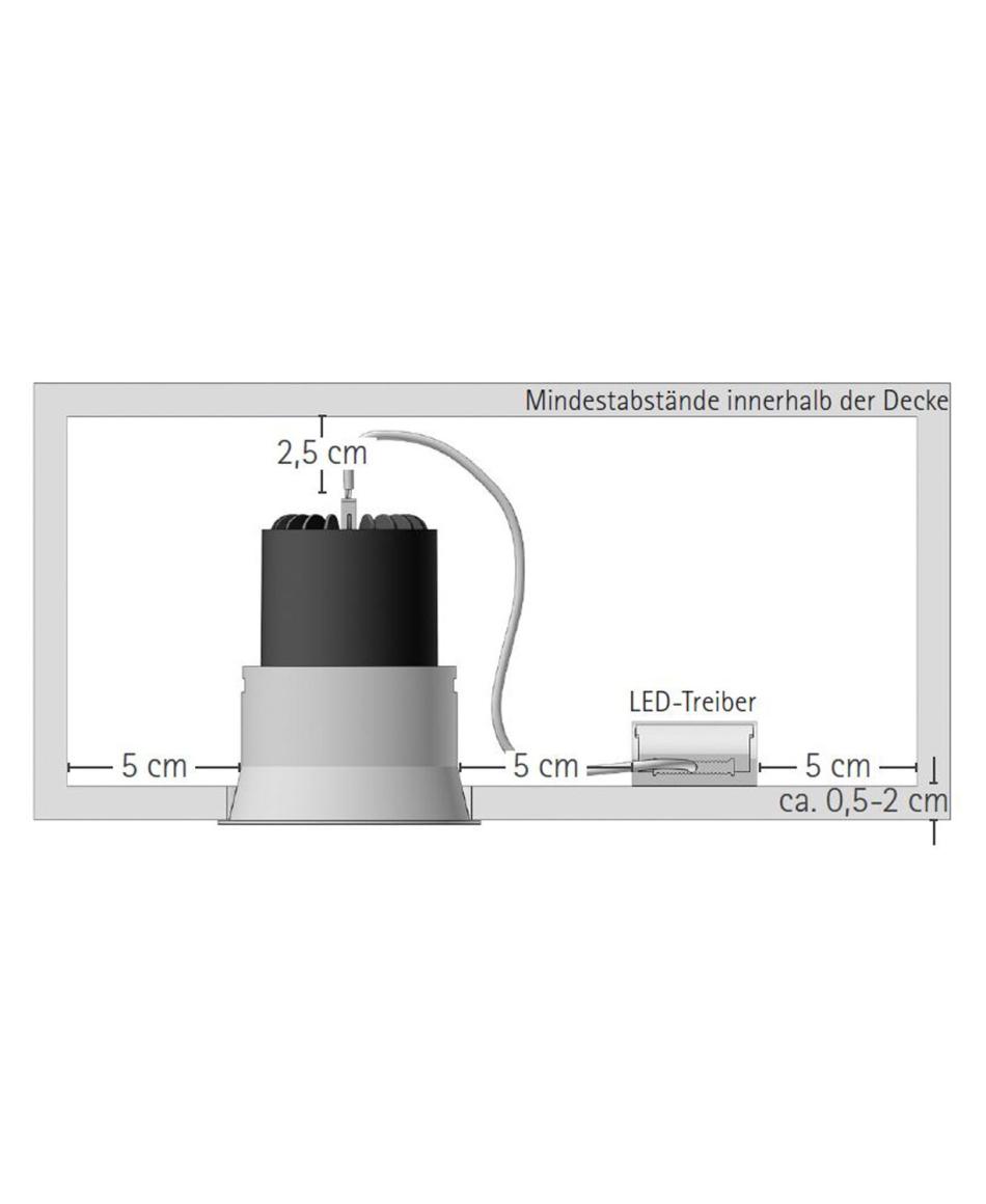 prediger.base p.002 LED Einbau-Downlights R - Stark Entblendet - (250 mA) - exklusive Treiber