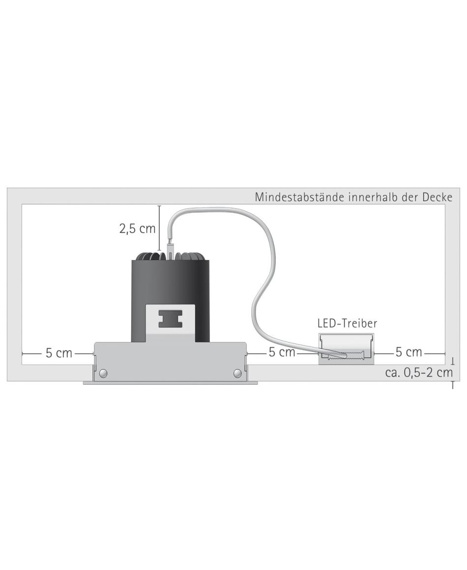 prediger.base p.003 Ausrichtbare LED Decken-Einbaustrahler Q 1er - Dim to Warm (250 mA) - exklusive Treiber