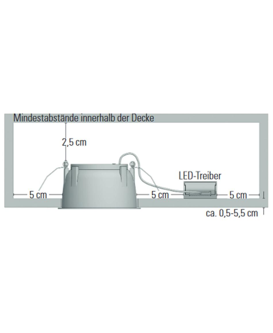 prediger.base p.011 Ausrichtbare LED Decken-Einbaustrahler L - CRI>90 - exklusive Treiber