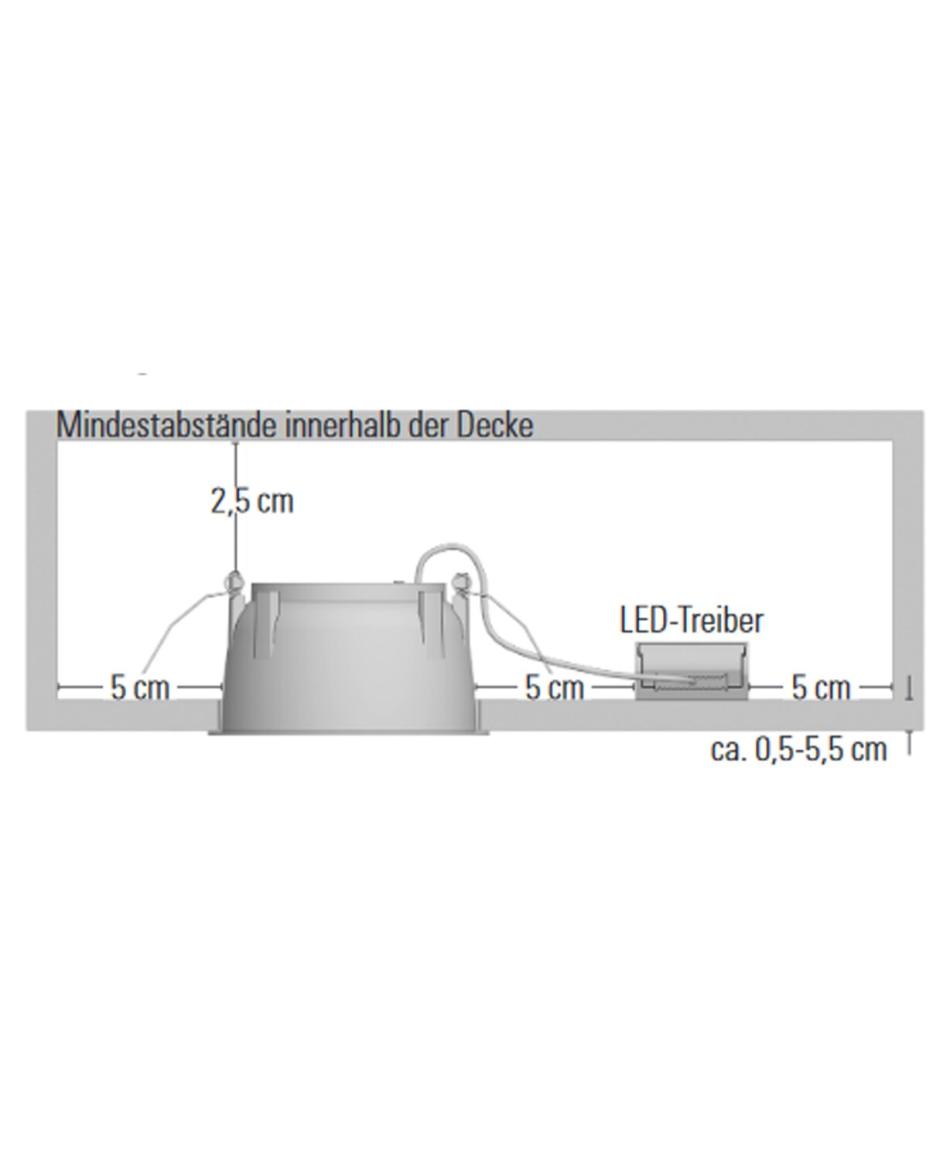 prediger.base p.011 Ausrichtbare LED Decken-Einbaustrahler M - CRI>90 - exklusive Treiber