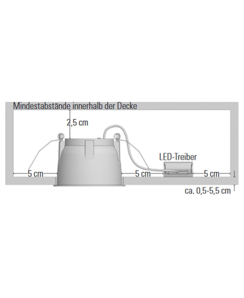 prediger.base p.011 Ausrichtbare LED Decken-Einbaustrahler S - exklusive Treiber