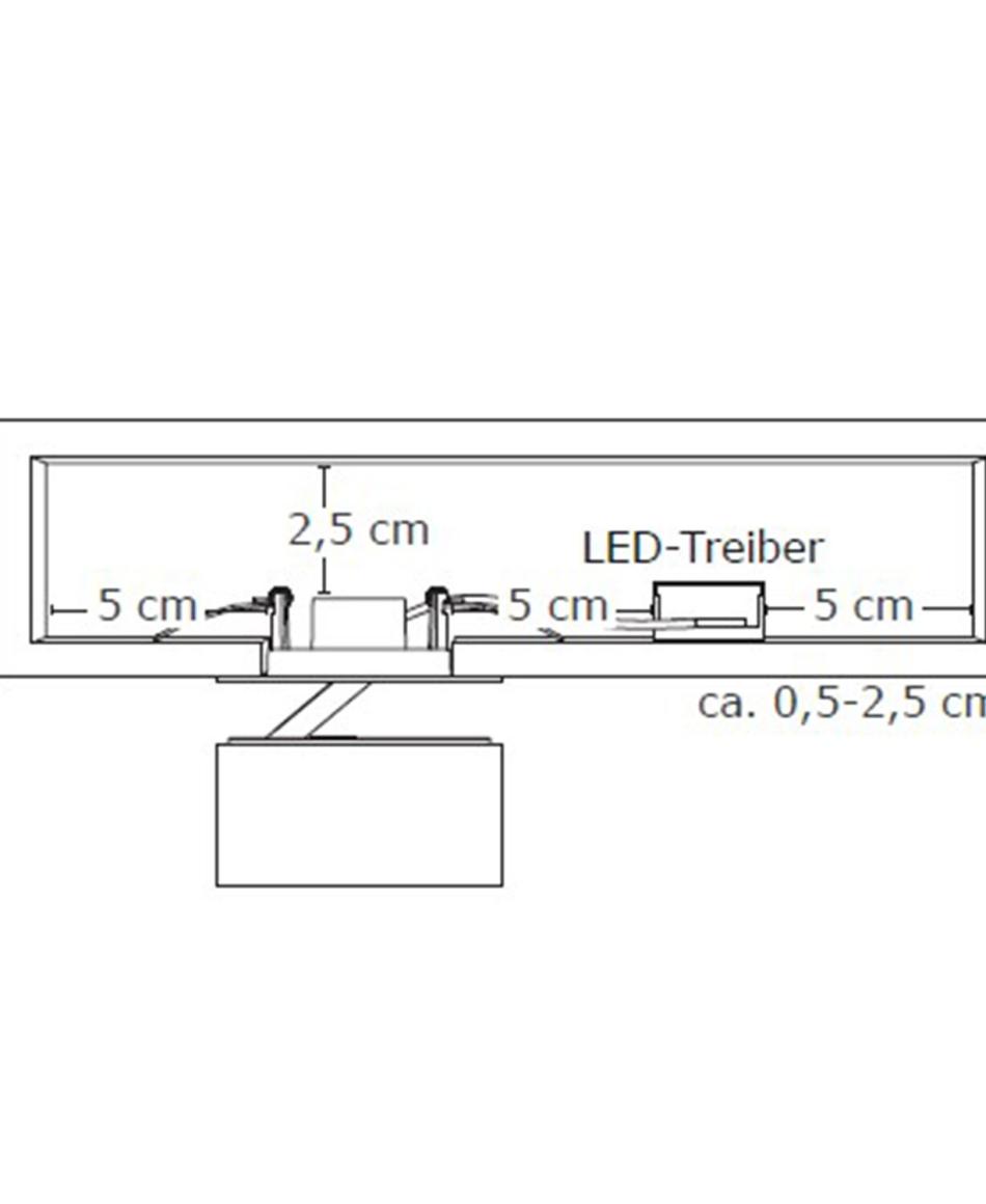 prediger.base p.011 Ausrichtbare LED Decken-Halbeinbaustrahler M - exklusive Treiber