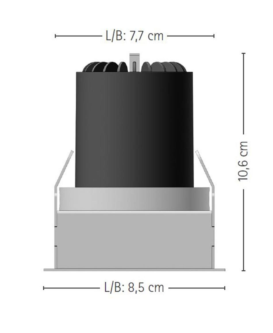 prediger.base p.015 Schwenkbare LED Decken-Einbaustrahler Q Silber - Stark Entblendet - Dim to Warm (250 mA) - exklusive Treiber