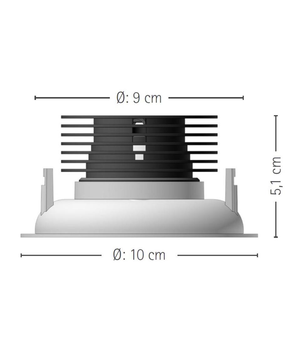 prediger.base p.045 LED Einbau-Downlights R - Geringe Einbautiefe - CRI>90 - Dim to Warm (250 mA) - exklusive Treiber