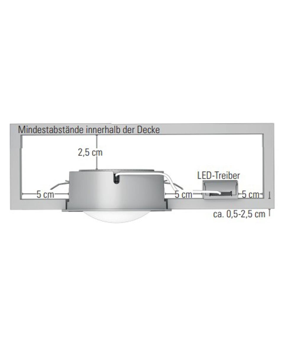 prediger.base p.078 LED Einbau-Downlights M mit Linse - exklusive Treiber