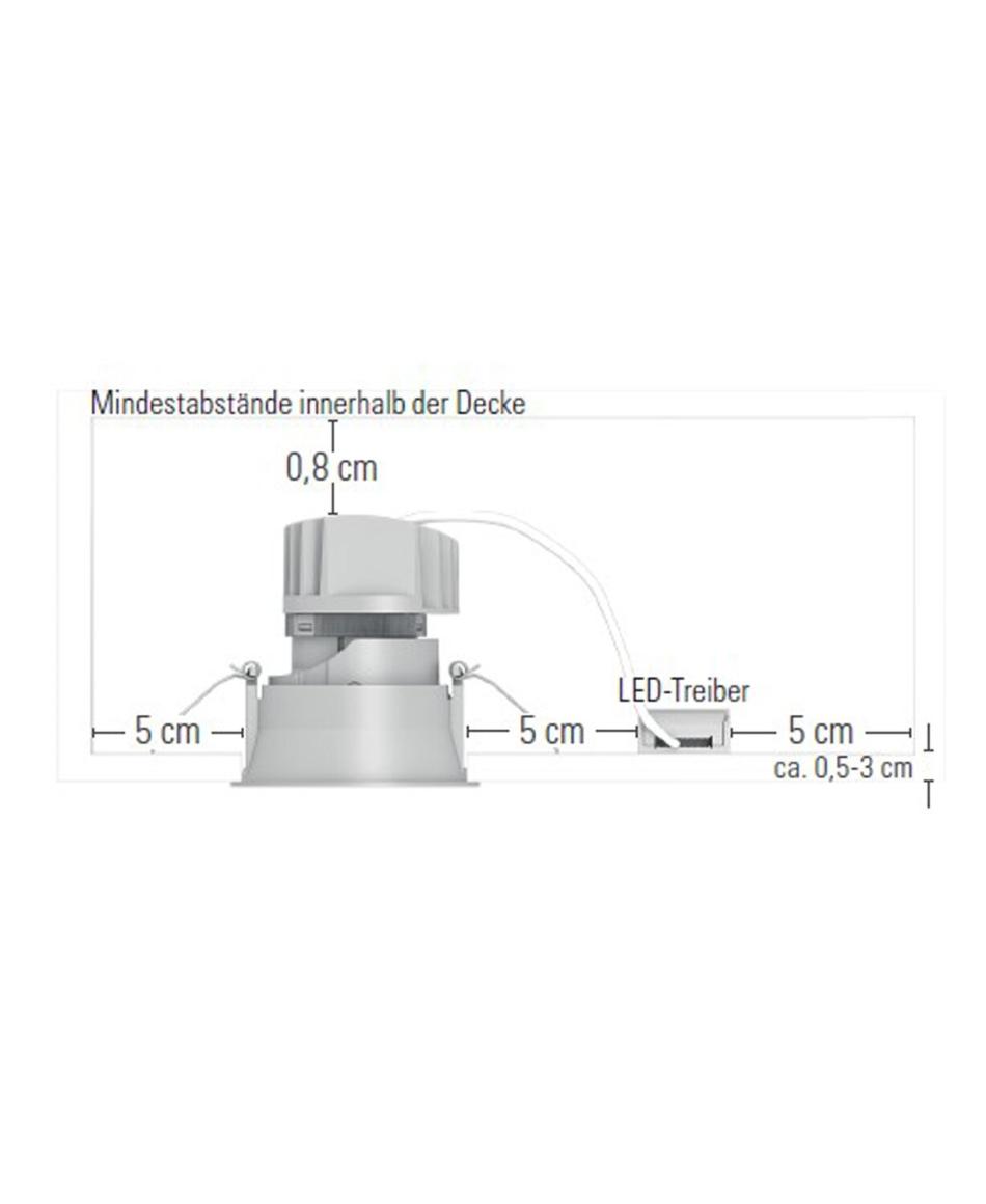 prediger.base p.116 Ausrichtbare LED Decken-Einbaustrahler RM - Dim to Warm - exklusive Treiber