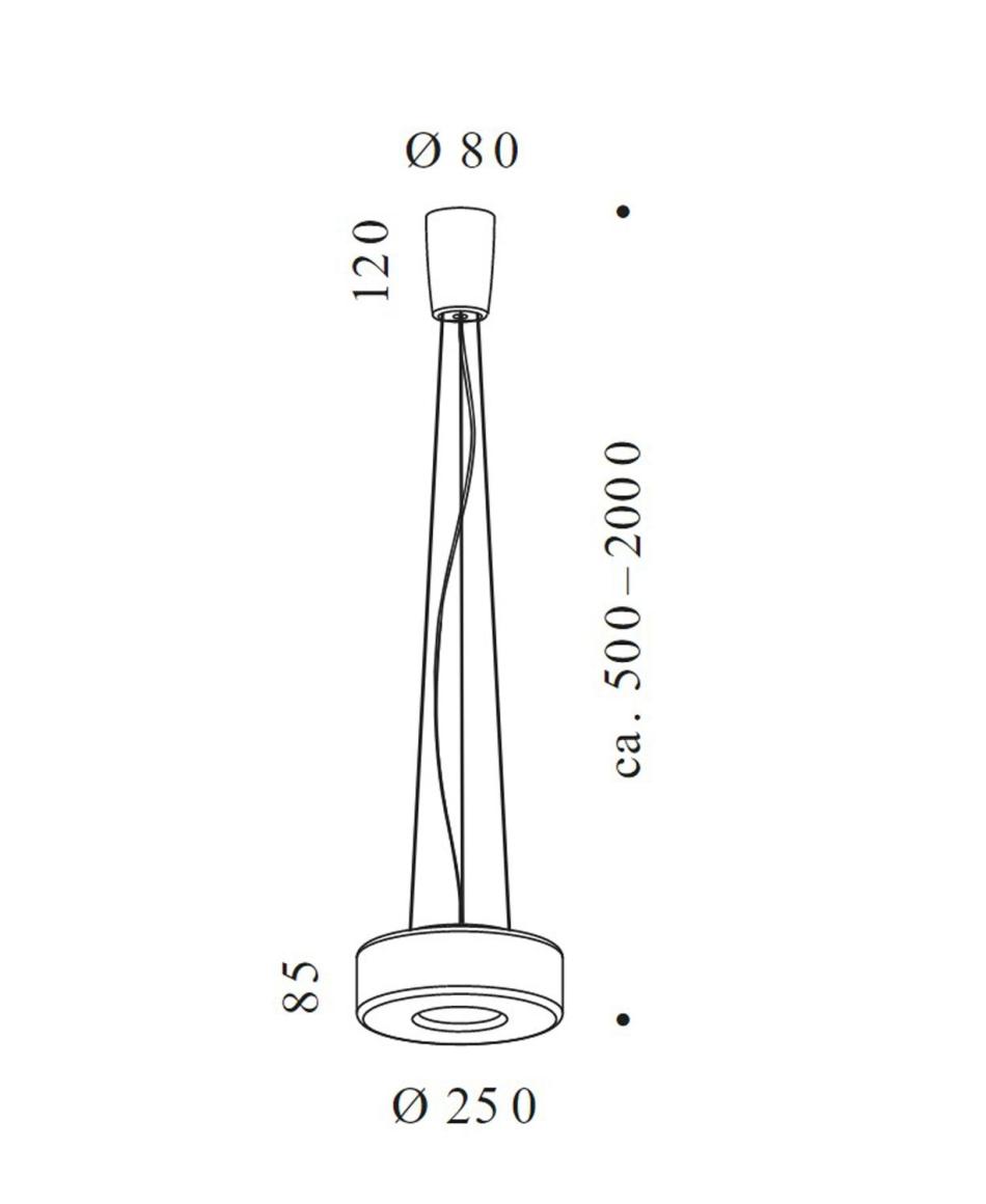 Serien Lighting Curling Suspension Rope Medium Glasschirm Neusilber