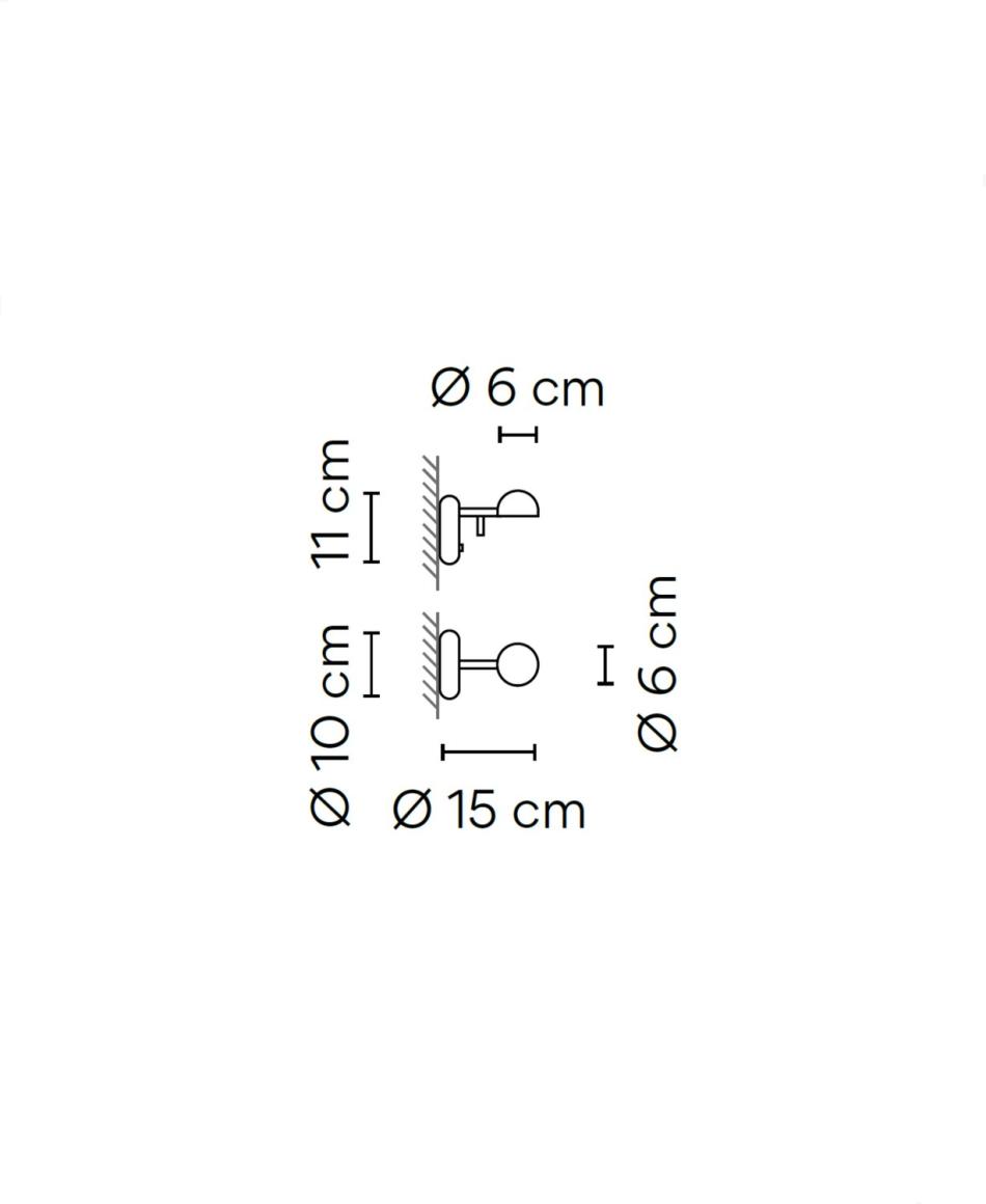 Vibia Pin 1675 Wandleuchte Schwarz 2700K