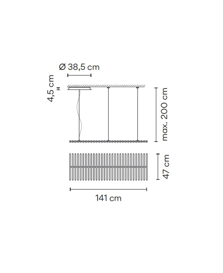 Vibia Rhythm Horizontal 2112 Pendelleuchte Cremeweiss 2700K Casambi