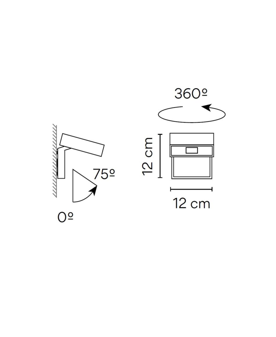 Vibia Wandleuchte Alpha Graphit 2700K