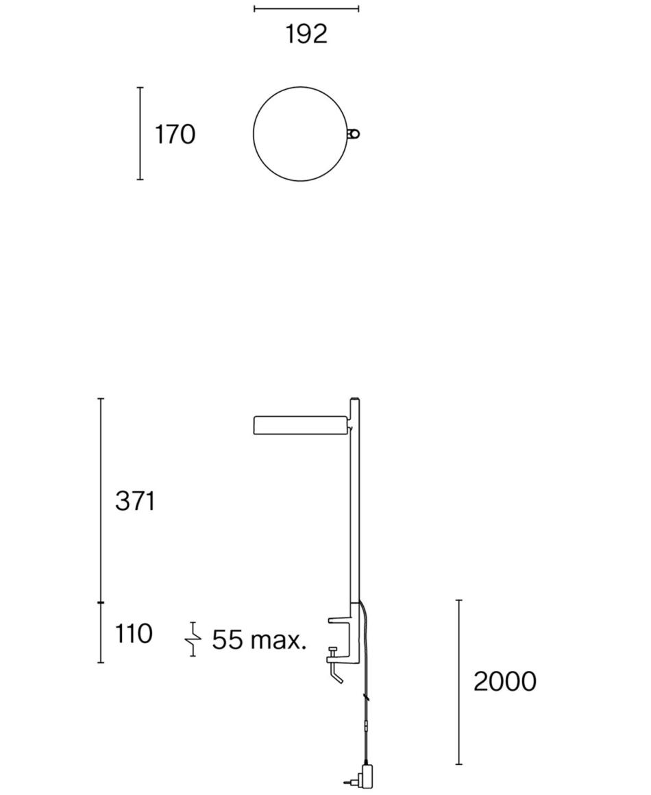 Wastberg+ w242 Pastille alu c2 Klemmleuchte