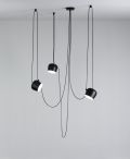 Flos Aim Small Pendelleuchte Schwarz 3 Pendel
