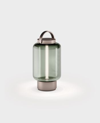 IP44.DE Qu Akkuleuchte Bright Bronze / Glass Jade