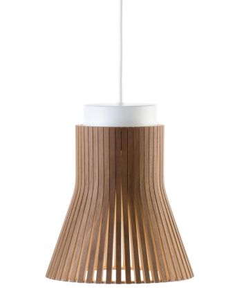 Secto Design Petite 4600 Pendelleuchte Walnuss, Textilkabel und Baldachin Weiß