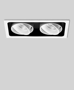 prediger.base p.003 Ausrichtbare LED Decken-Einbaustrahler E 2er - Geringe Einbautiefe - CRI>90 - Dim to Warm (250 mA) - exklusive Treiber