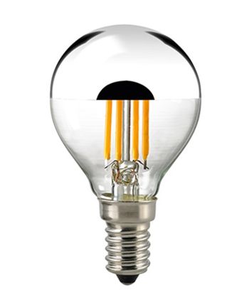 Sigor LED-Filament Kugellampe silber E14 4,5W DIM
