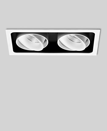 prediger.base p.003 Ausrichtbare LED Decken-Einbaustrahler E 2er - Geringe Einbautiefe - CRI>90 (250 mA) - exklusive Treiber
