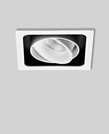 prediger.base p.003 Ausrichtbare LED Decken-Einbaustrahler Q 1er - Geringe Einbautiefe - CRI>90 - Dim to Warm (250 mA) - exklusive Treiber