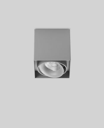 prediger.base p.044 Ausrichtbare LED Deckenstrahler Q 1er Silber - CRI>90 - Dim to Warm (250 mA)