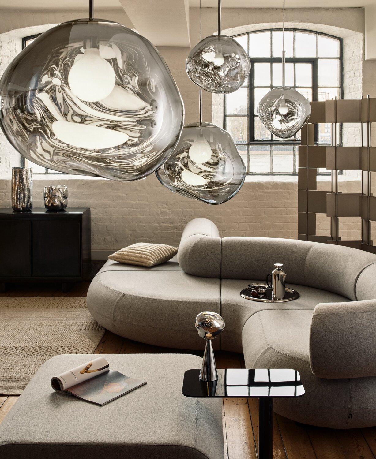 Tom Dixon Melt Pendelleuchte, silber - 28 cm - Bild 4
